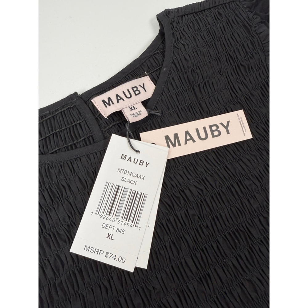 NWT Women's MAUBY Smocked Puff Sleeve Top Black Size XL - Picture 9 of 10
